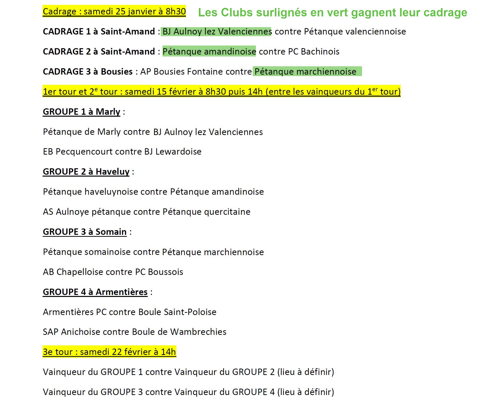 Calendrier Departemental Coupe de France Jeu Provencal 2025